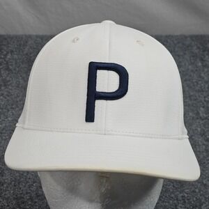Puma Golf Hat OSFA White P Cap Flexfit 110 Snapback